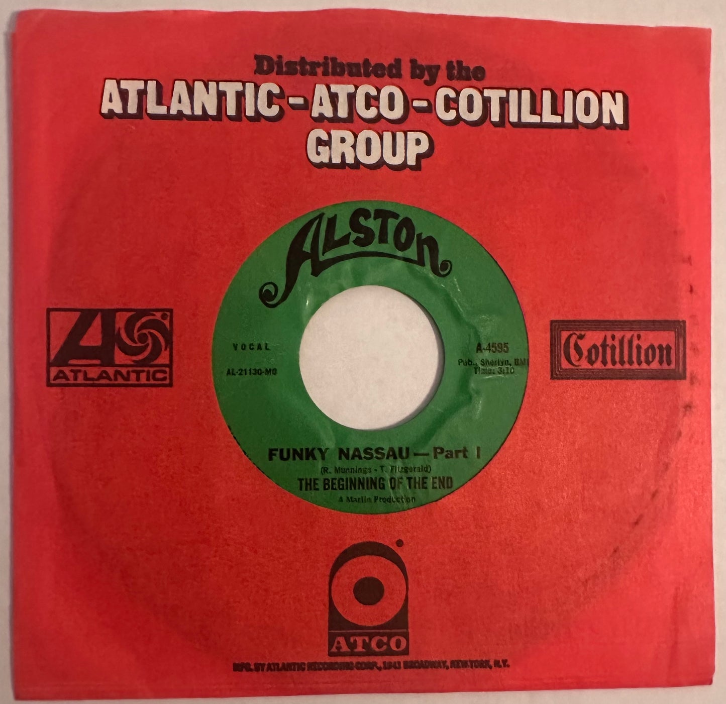 The Beginning Of The End - Funky Nassau - Funk Soul - 7” Vinyl *VG+ Drum Break