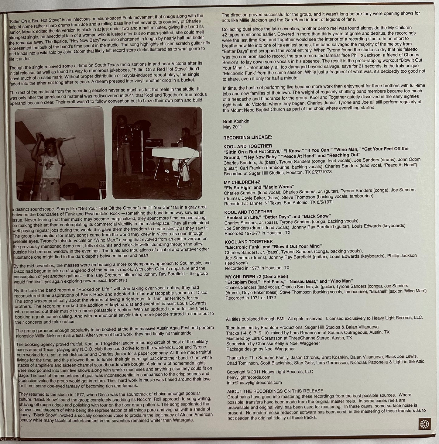 Kool And Together S/T (2xLP) Gatefold - NM (HLR-LP003) Heavy Light Records