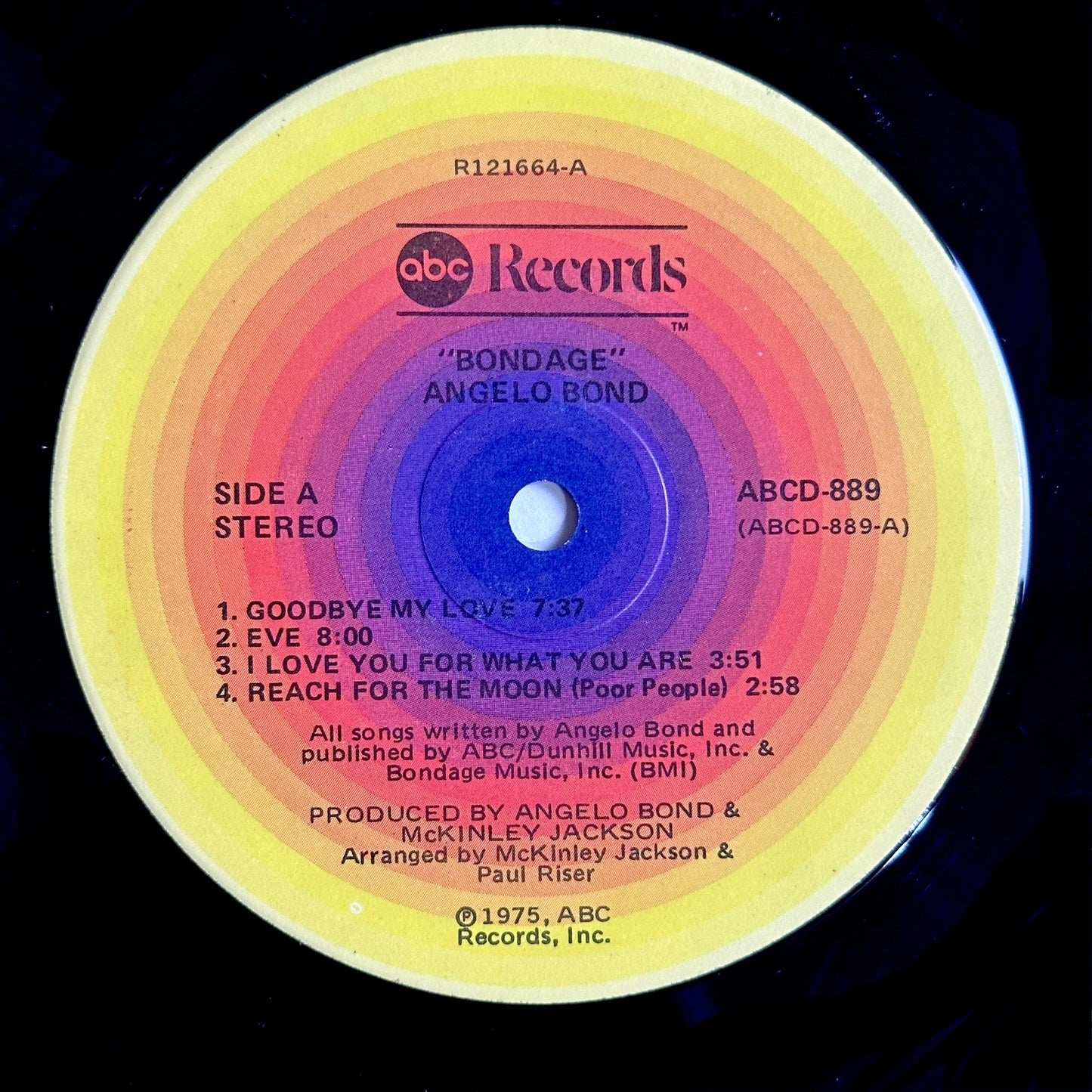 Angelo Bond Bondage LP 1975 ABC Records ABCD-889 - ASTRONG VG/VG+
