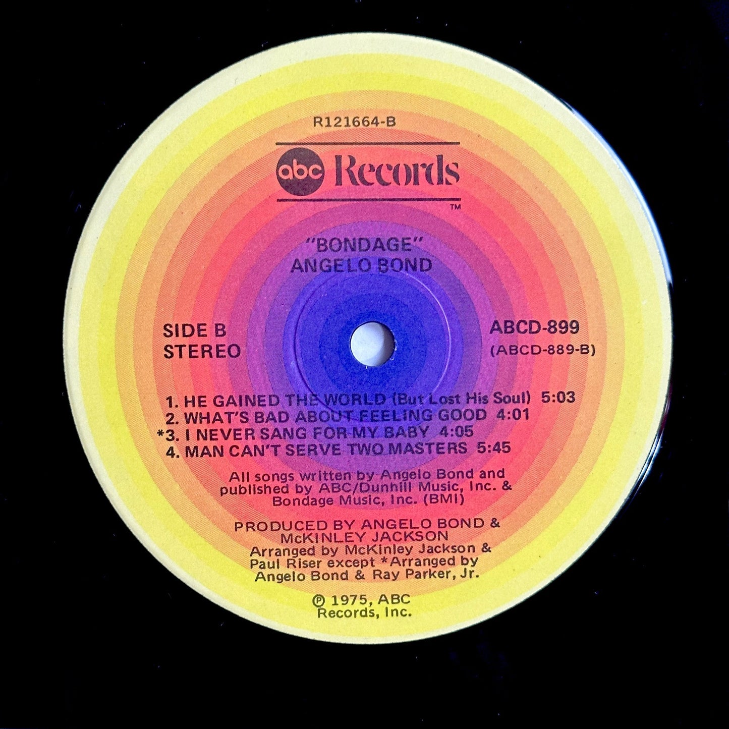 Angelo Bond Bondage LP 1975 ABC Records ABCD-889 - ASTRONG VG/VG+