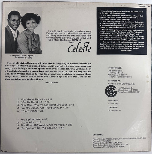 Celeste S/T (Rare) Gospel (Commandment Records) 1983 Strong VG