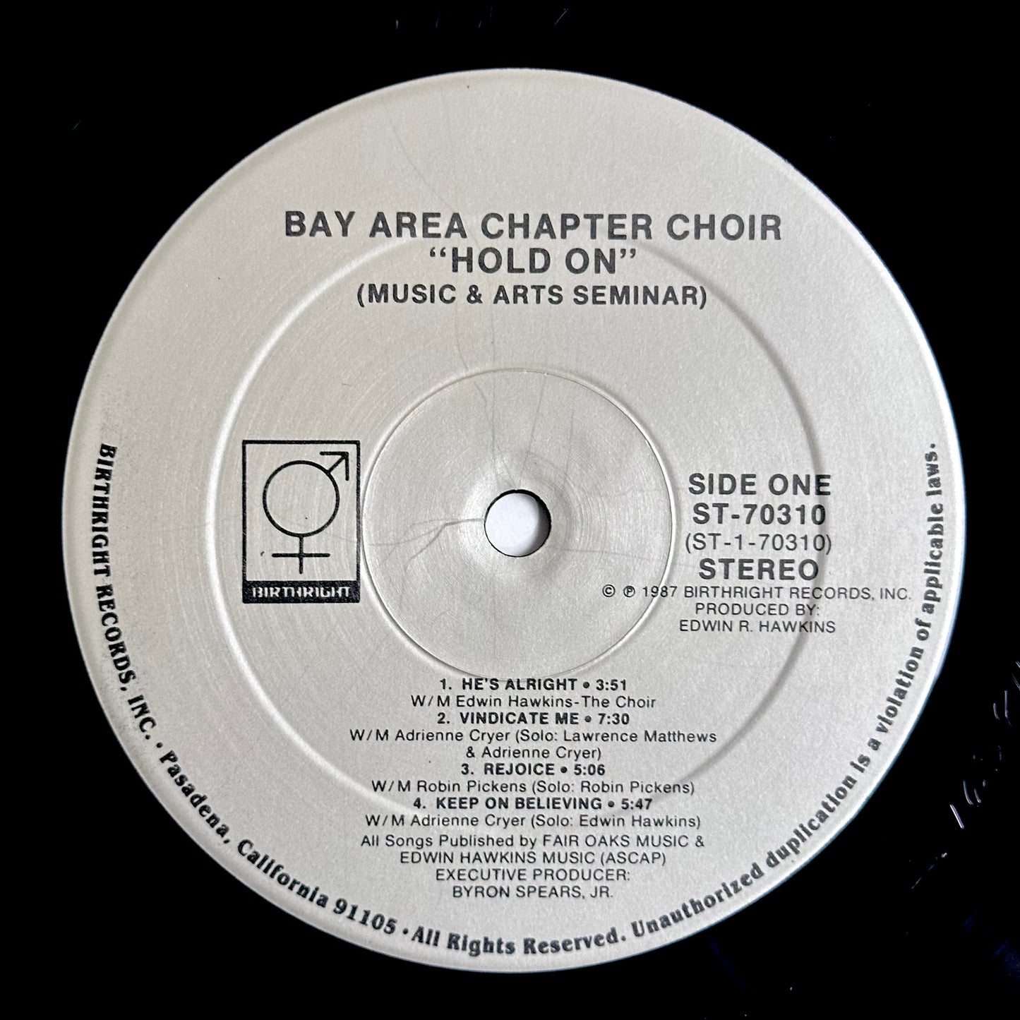 The Bay Area Chapter Choir-Hold On (ST-70310) 1987 VG+