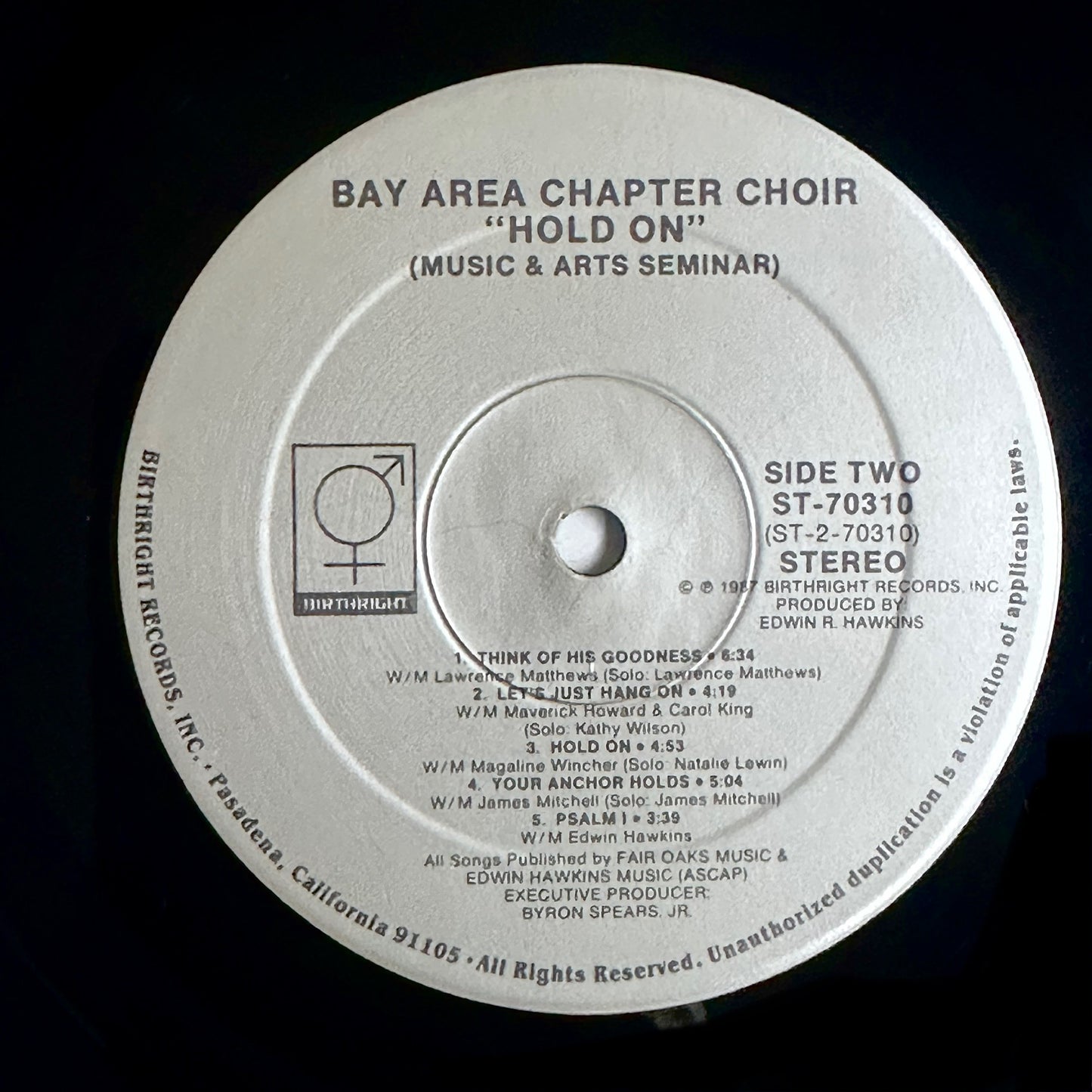 The Bay Area Chapter Choir-Hold On (ST-70310) 1987 VG+