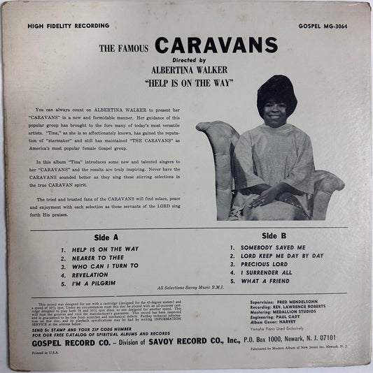 THE FAMOUS CARAVANS Help Is On The Way 1967 Gospel MG-3064 (RARE) VG+