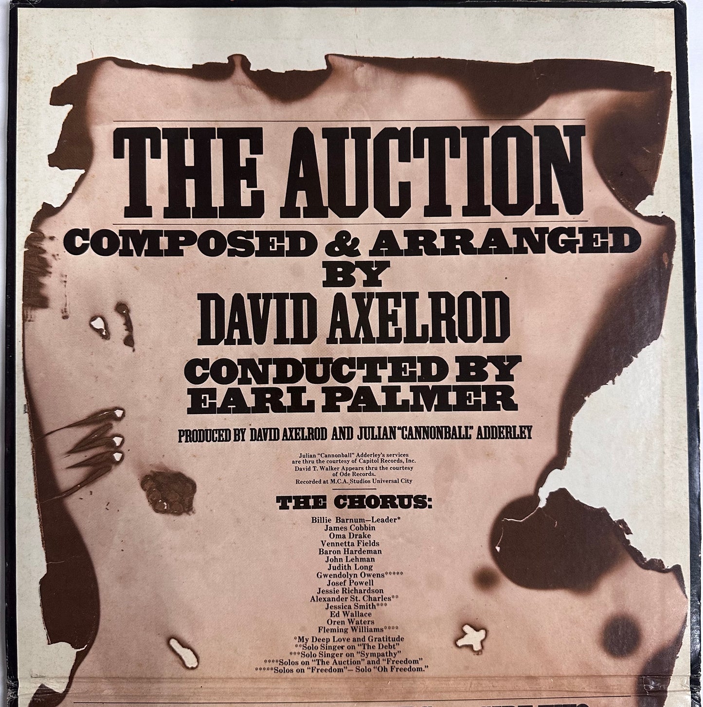 David Axelrod The Auction (1972) Decca (DL75355) Gatefold