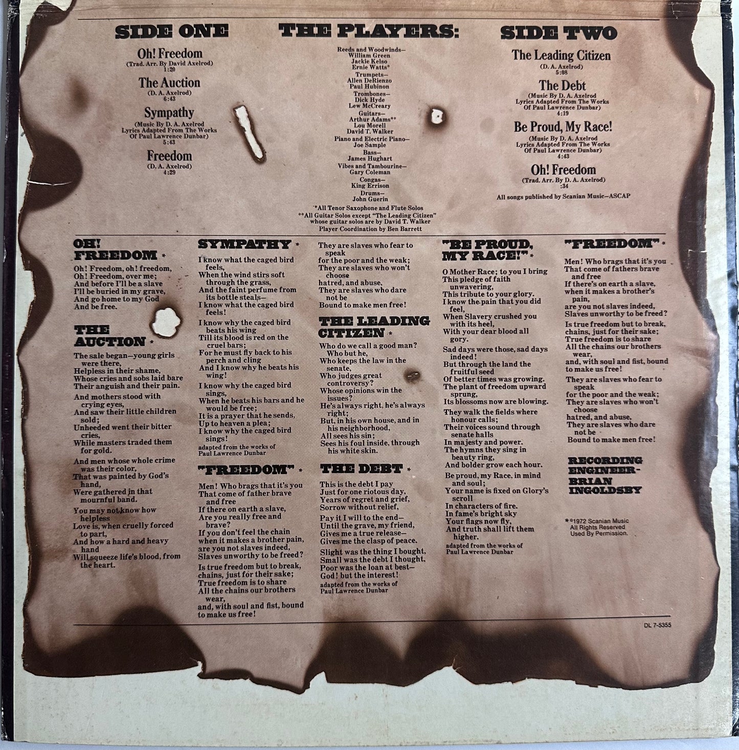 David Axelrod The Auction (1972) Decca (DL75355) Gatefold