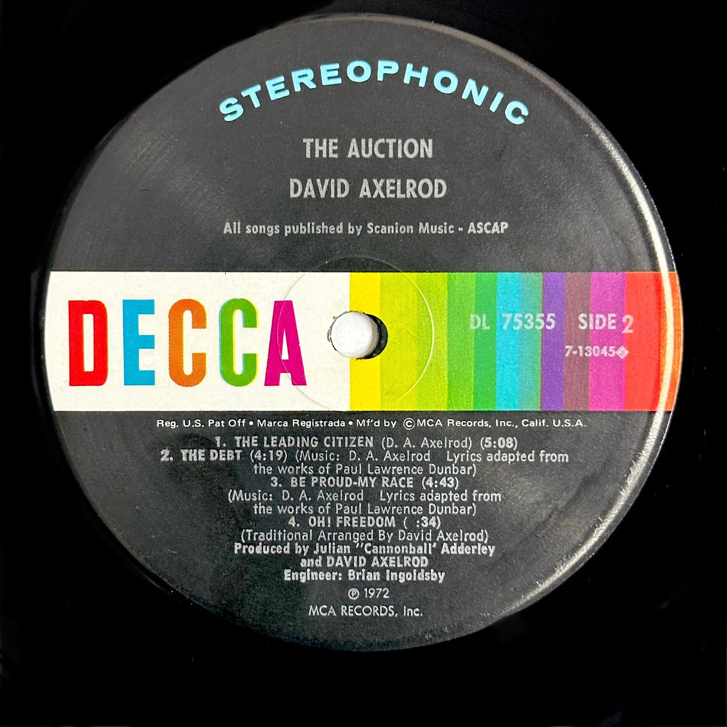 David Axelrod The Auction (1972) Decca (DL75355) Gatefold