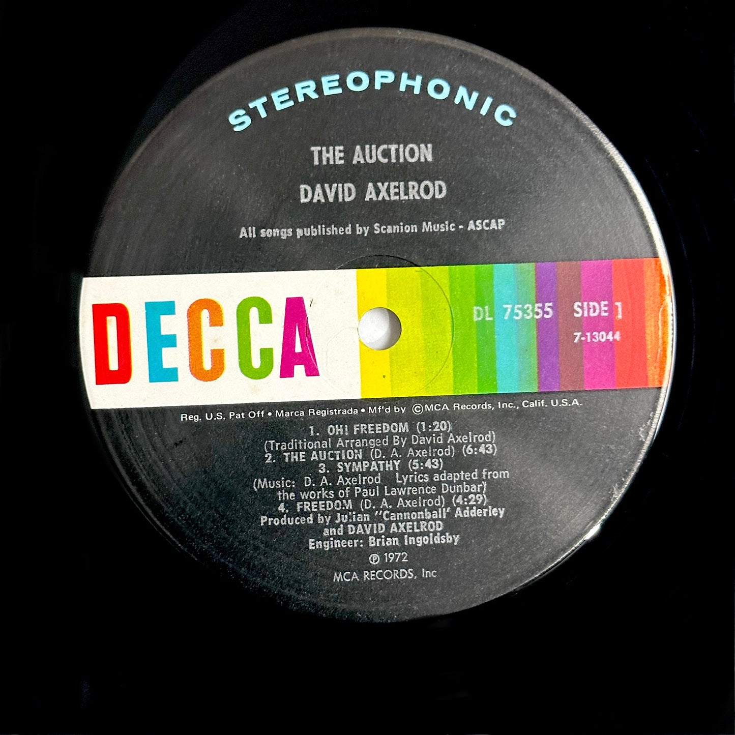 David Axelrod The Auction (1972) Decca (DL75355) Gatefold