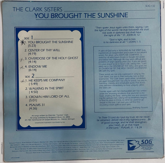 The Clark Sisters - You Brought The Sunshine