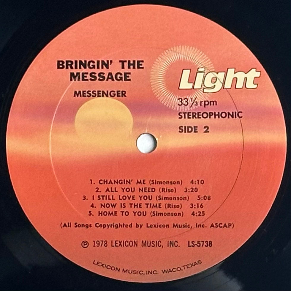 Messenger Bringin' The Message Vinyl Album is available at djpocket.com