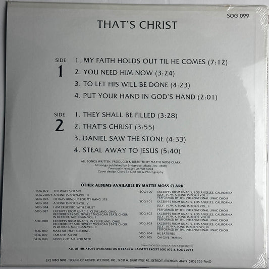 Mattie Moss Clark and The Michigan State Community Choir vinyl album sealed. Available on djpocket.com