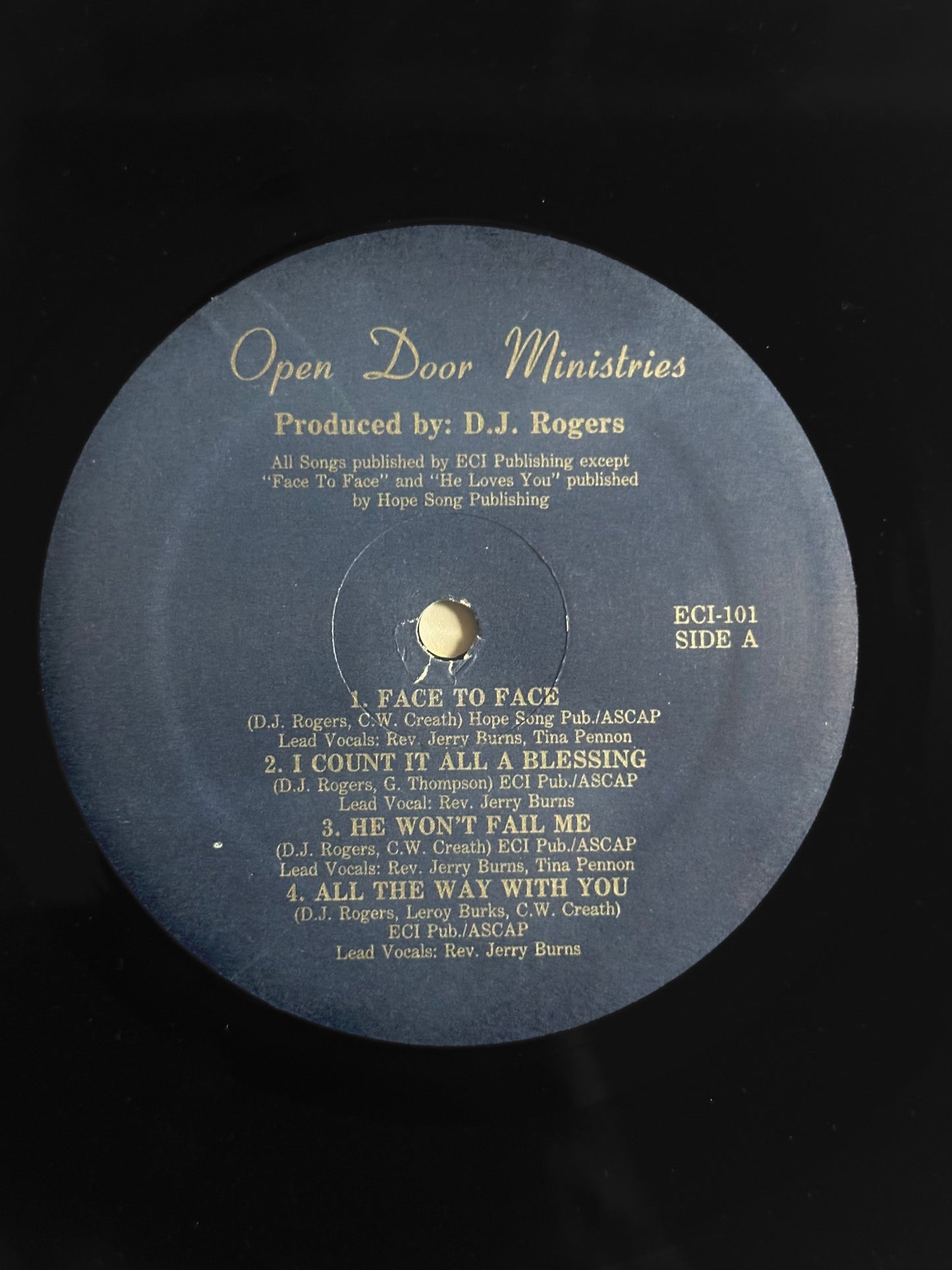 Rev. Jerry Burns & Open Door Singers - S/T LP - Modern Soul Gospel VG++