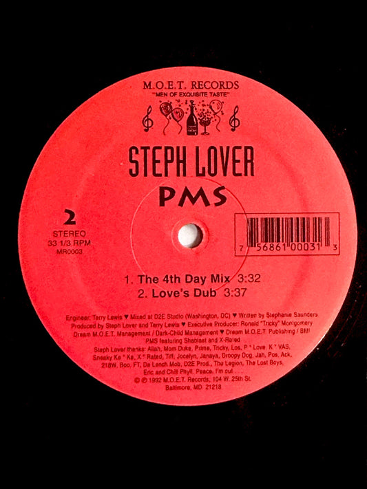 Steph Lover - PMS (Rare) Hip-Hop 12”  Vinyl VG+ /Generic Cover (Moet Records)