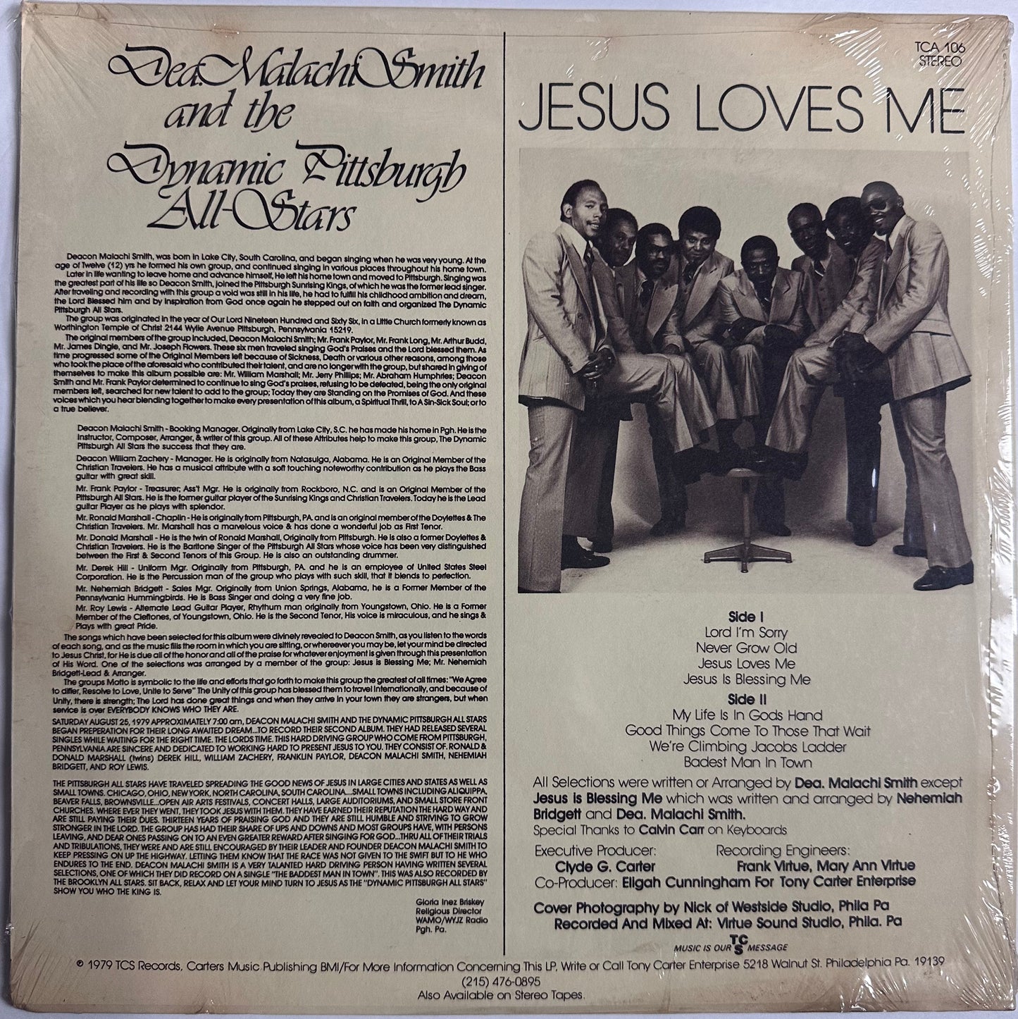 Malachi Smith & The Dynamic Pittsburgh All-Stars Jesus Loves Me -TCA106 VG++RARE
