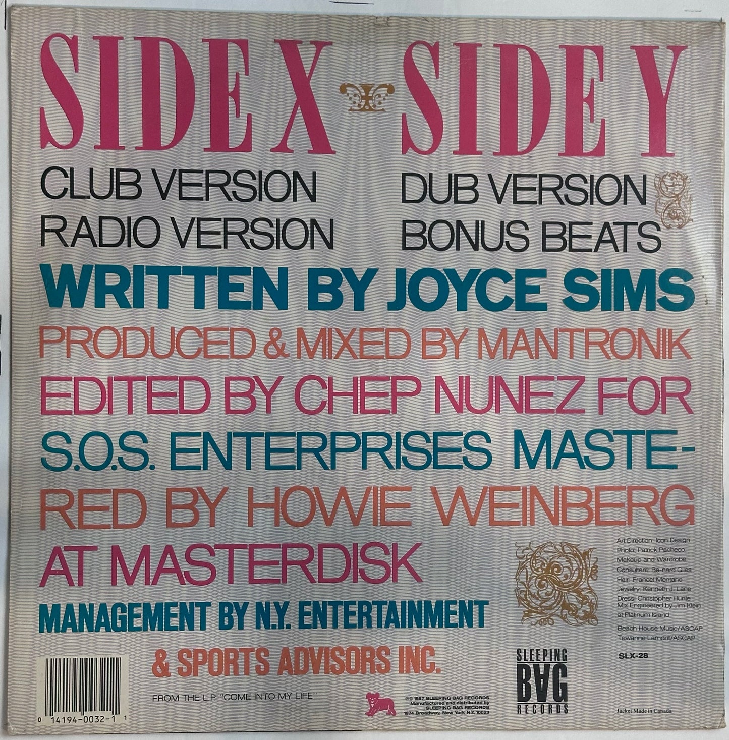 Joyce Sims - Come Into My Life VG+