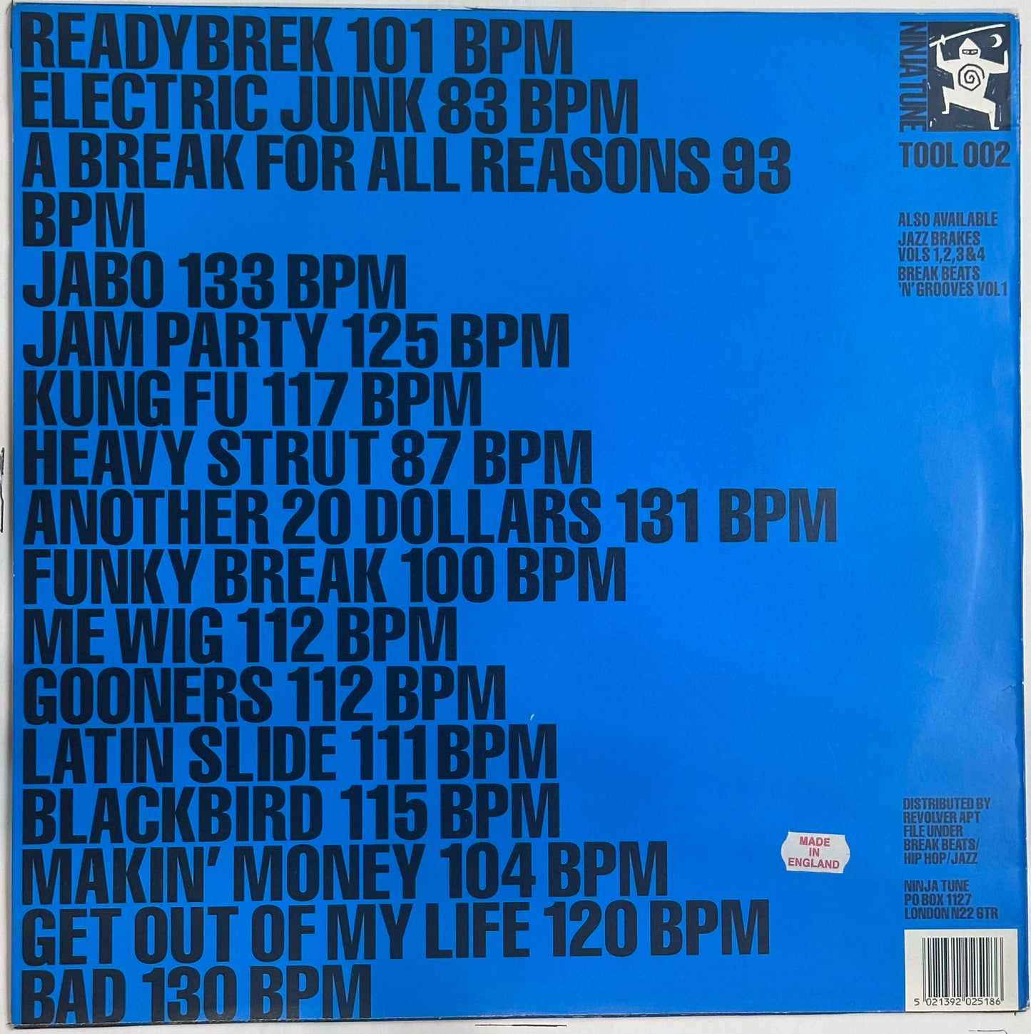 DJ Toolz - Break Beats 'N' Grooves Volume Two (Mo' Better Toolz) VG+