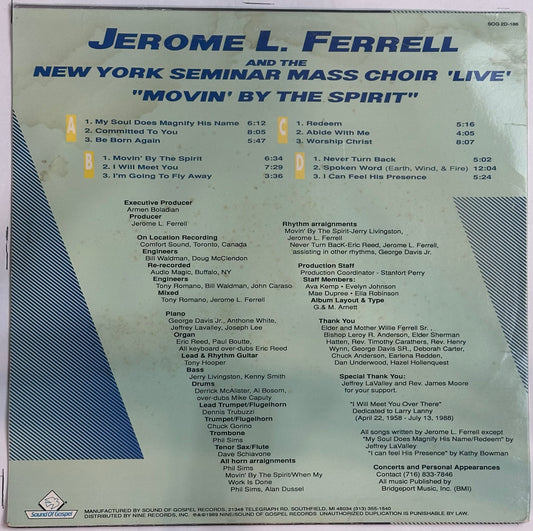 Jerome L. Ferrell, New York Seminar Mass Choir – Movin' By The Spirit 'Live' VG+