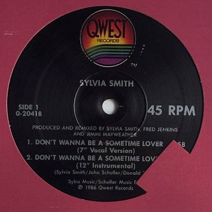 Sylvia Smith - Don't Wanna Be A Sometime Lover VG+