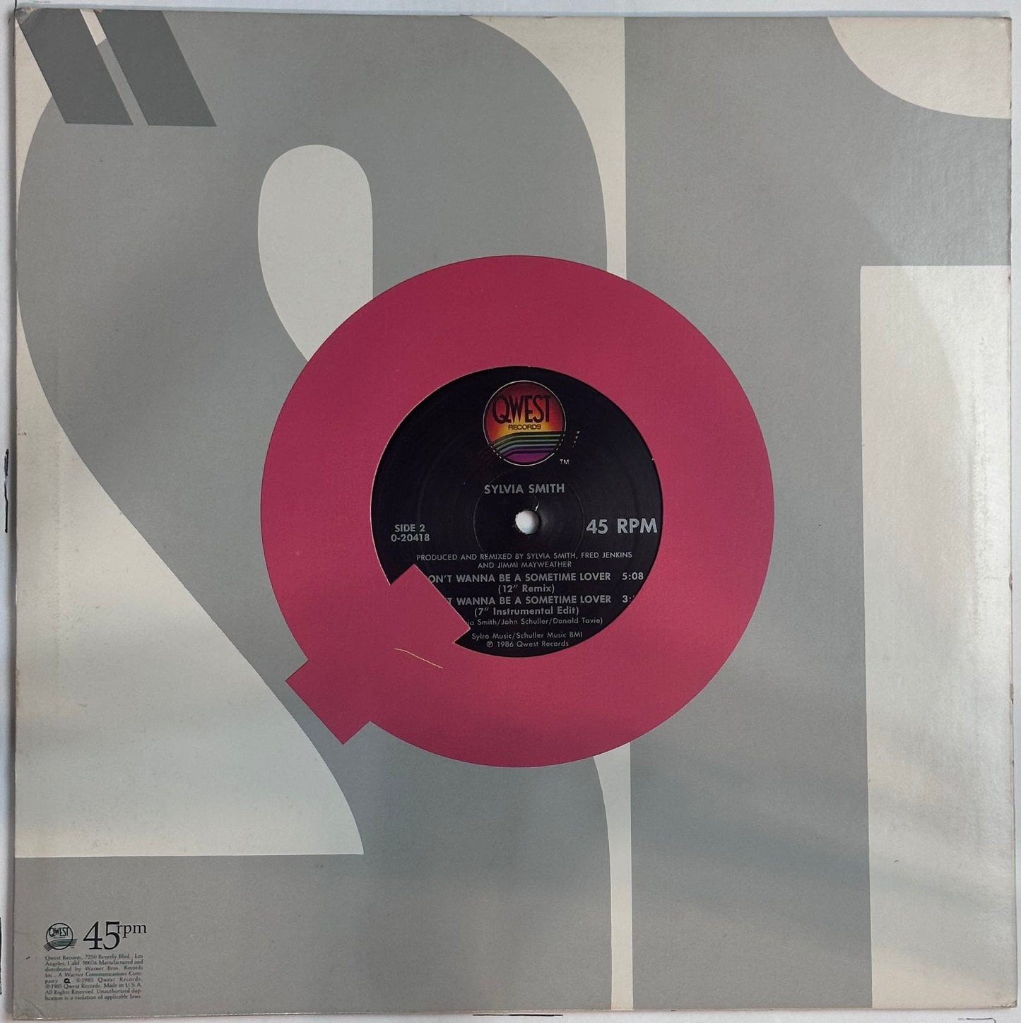 Sylvia Smith - Don't Wanna Be A Sometime Lover VG+