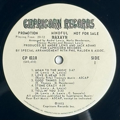 Maxayn - Mindful vinyl album. Capricorn Records Promo. Available at djpocket.com