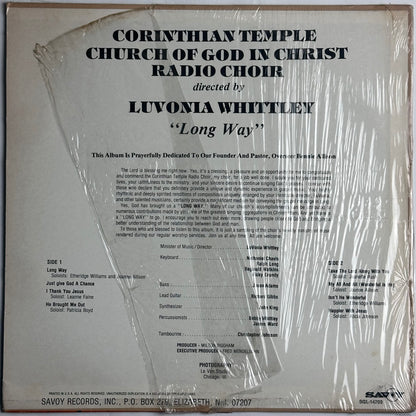 Luvonia Whittley and The Corinthian Temple COGIC Choir Long Way Vinyl Album.  Gospel. Available now at djpocket.com
