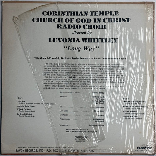 Luvonia Whittley and The Corinthian Temple COGIC Choir Long Way Vinyl Album.  Gospel. Available now at djpocket.com
