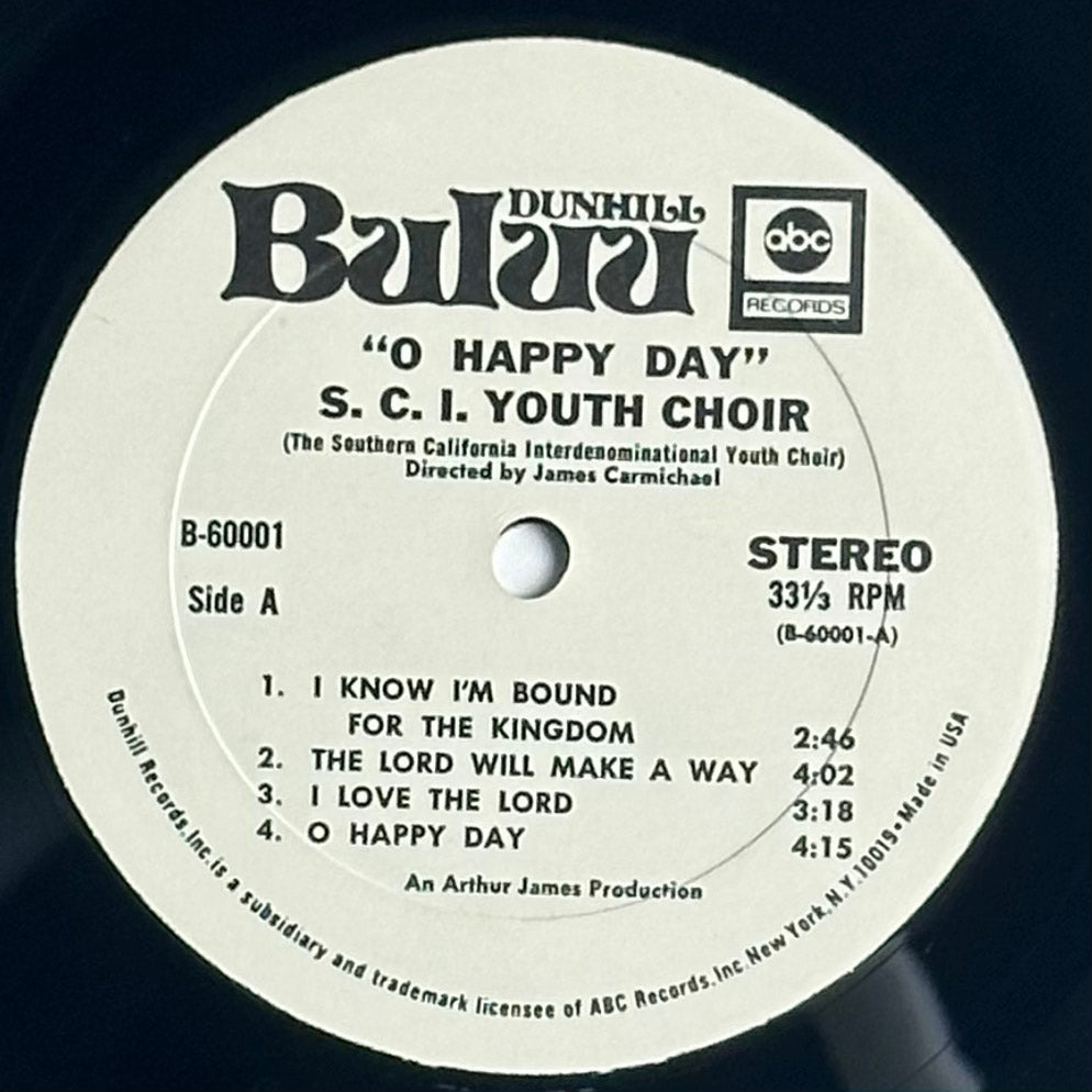 The Southern California Interdenominational Youth Choir, Directed By James Carmichael , O Happy Day Vinyl Album available at djpocket.com samples
