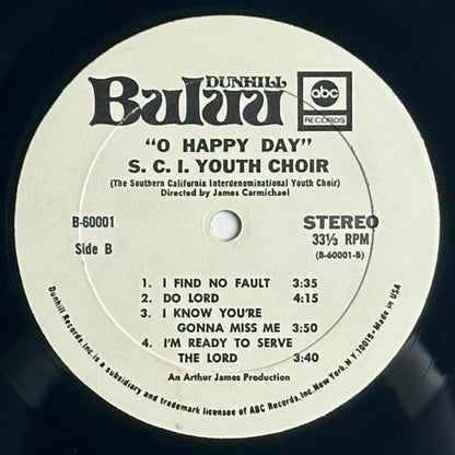 The Southern California Interdenominational Youth Choir, Directed By James Carmichael , O Happy Day Vinyl Album available at djpocket.com samples
