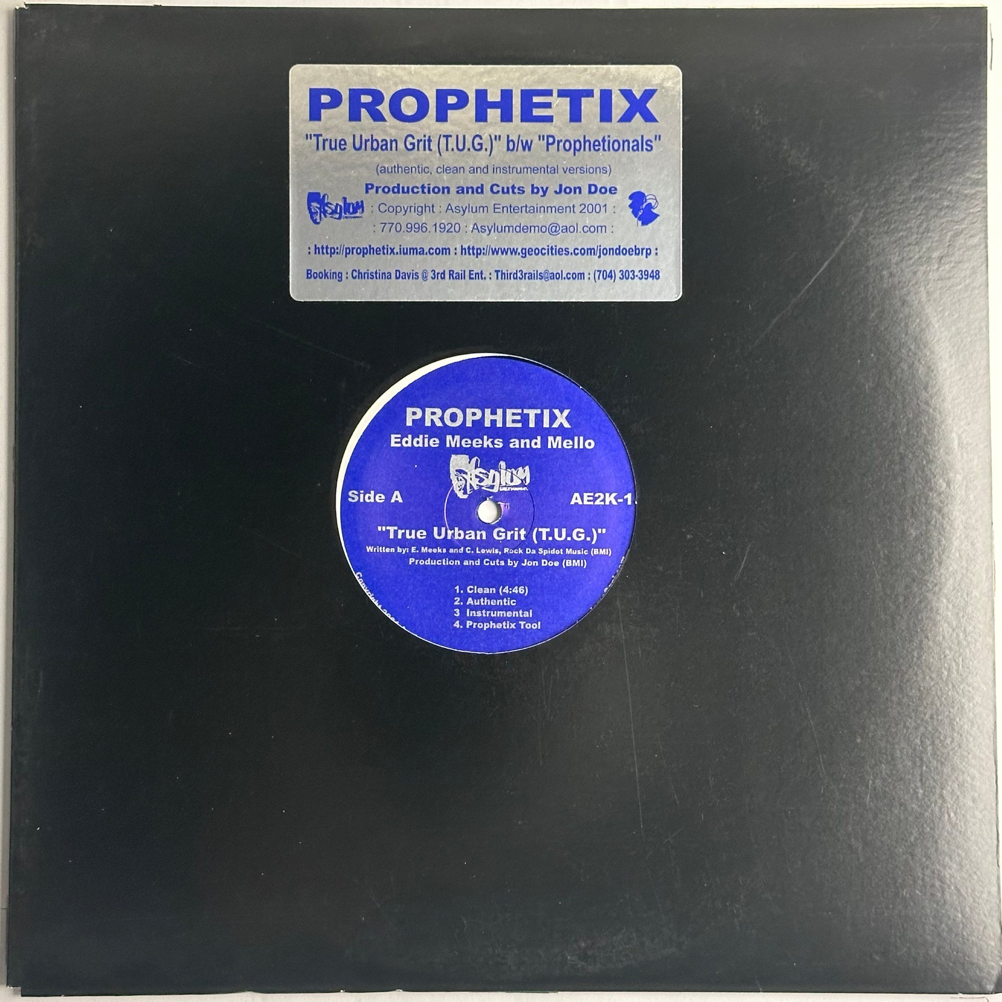 Eddie Meeks, Mello and Jon Doe known as Prophetix 12" single True Urban Grit vinyl.  Available now at djpocket.com
