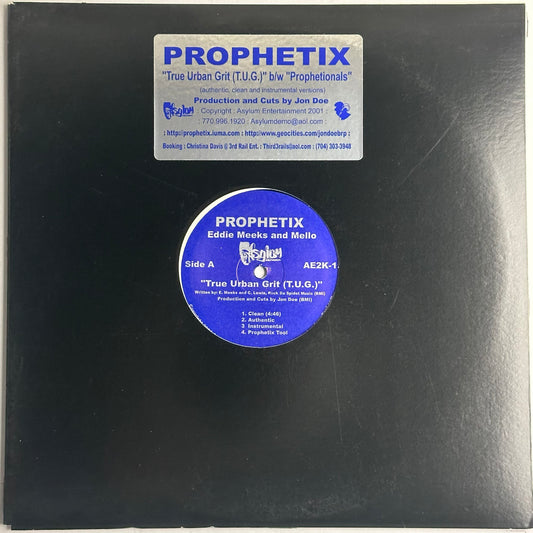 Eddie Meeks, Mello and Jon Doe known as Prophetix 12" single True Urban Grit vinyl.  Available now at djpocket.com
