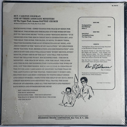 Reverend C. Coleman Rock Gospel Time/The Rock Ministry vinyl album.  Sealed.  Available now at djpocket.com