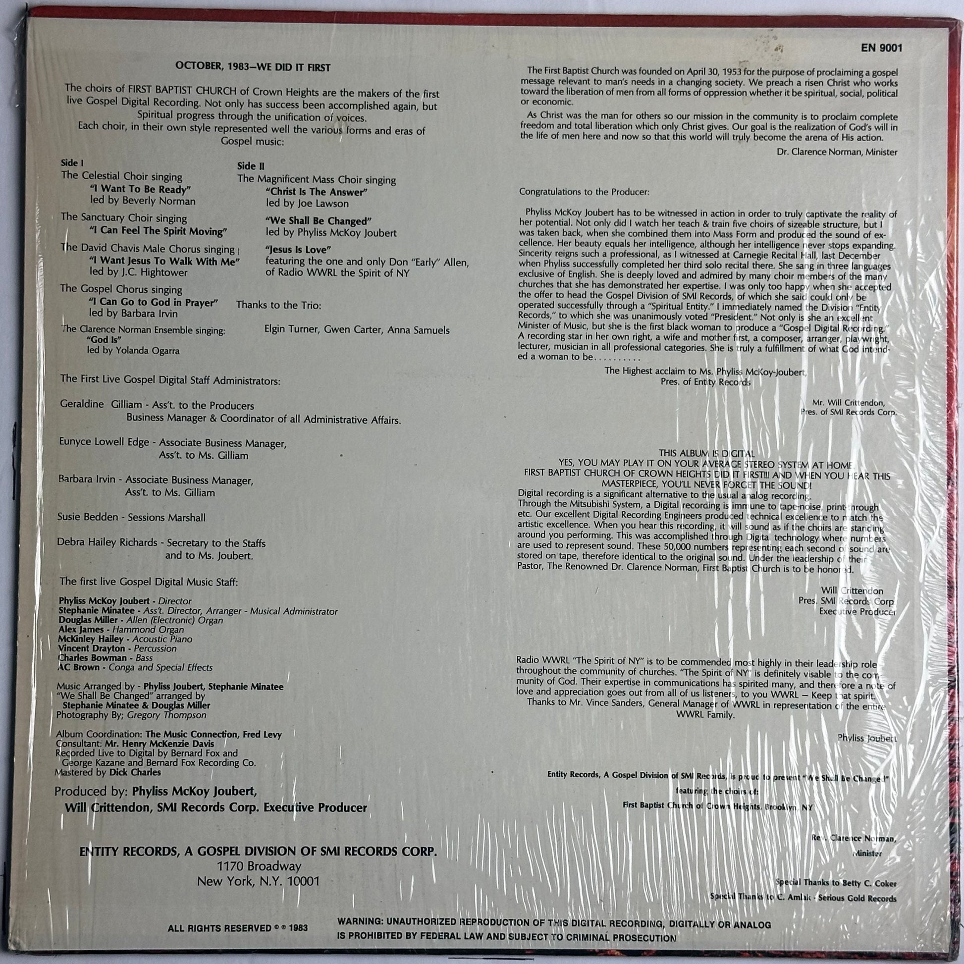 The Magnificent Choirs of the First Baptist Church of Crown Heights - We Shall Be Changed vinyl album.  Available at djpocket.com
